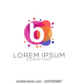 modern dot abstract logo designs letters b