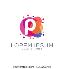 modern dot abstract logo designs letters p
