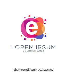 modern dot abstract logo designs letters e