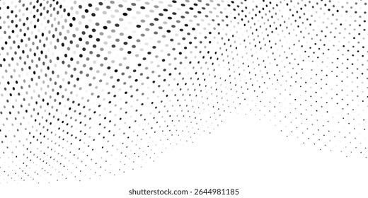 Modern dot halftone gradient texture. Vanishing polka dot background. Repeating dots design art
