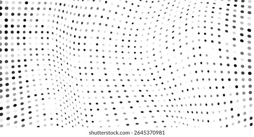 Modern dot halftone gradient texture. Vanishing polka dot background. Repeating dots design abstract art vector