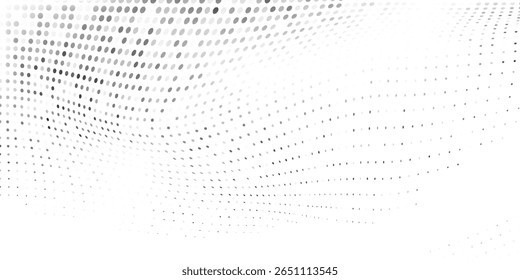 Moderne Punktmaschen mit gepunktetem Halbtongradient. Abstrakter verschwundener Polka-Punkt