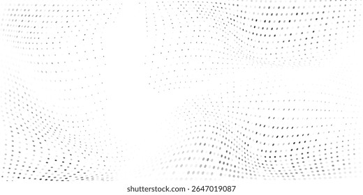 Modern dot mesh halftone gradient texture. Vanishing polka dot background. Repeating dots gradation pattern vector