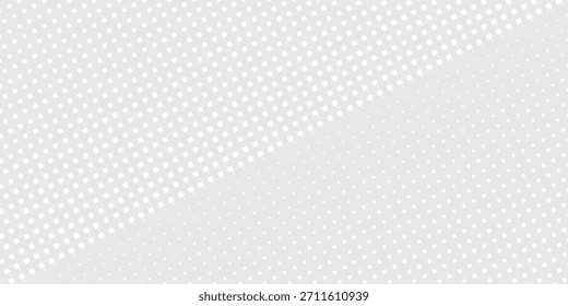 Moderna textura de degradado de semitono plateado. Fondo de lunares desapareciendo. Repitiendo puntos gradación arte moderno simple