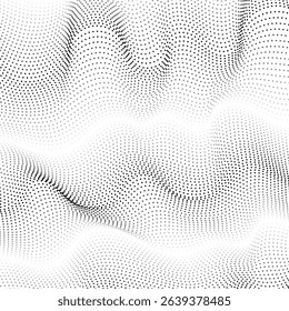 Modern Dot Wave Pattern Background with Glowing Light. High-tech Banner. Vector Illustration. Abstract Business Wallpaper