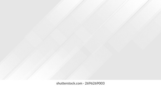 Modern dot white gray wave light technology texture background abstract simple