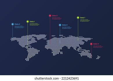 modern dot world map global infographic vector template. Diagram template and chart graph, graphic information visualization illustration