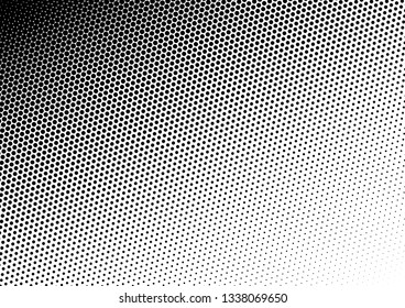 Modern Dots Background. Black and White Monochrome Pattern. Distressed Overlay. Halftone Grunge Backdrop. Vector illustration