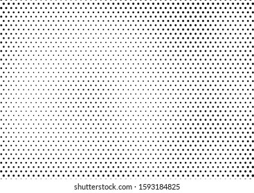 Modern Dots Background. Black and White Points Pattern. Gradient Halftone Backdrop. Vintage Overlay. Vector illustration