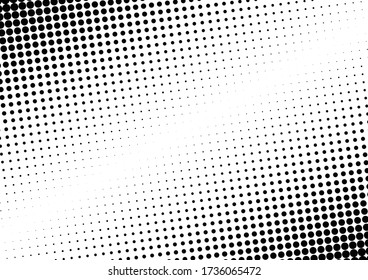 Modern Dots Background. Black and White Overlay. Vintage Grunge Texture. Abstract Monochrome Pattern. Vector illustration