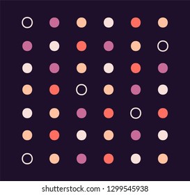 Modern dots background. Colorful design elements.Trendy colors.Living coral in design