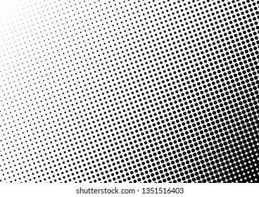 Modern Dots Background. Pop-art Black and White Texture. Gradient Monochrome Pattern. Abstract Vintage Overlay. Vector illustration