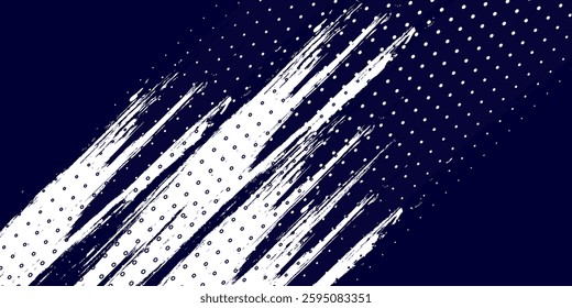 Modern dots halftone white \u0026 blue color pattern gradient grunge texture background. Dots pop art abstract modern design background