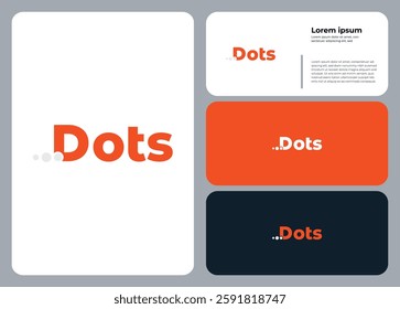 Modern Dots logo in bold orange and white for branding, corporate identity, and digital design