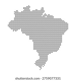 Modern Dotted Brazil Country Map Silhouette Vector for Data and Travel Infographics