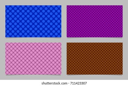 Modern dotted business card background template set - vector id card design with colored circles