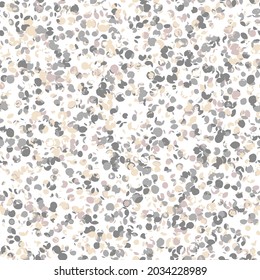 Modern dotted circle confetti seamless pattern. silver color background. silver explosion of confetti. Vector illustration. Template for prints, invitations, greeting cards, web backdrop.