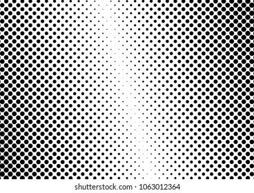 Modern Dotted Halftone Background. Black and White Overlay. Monochrome Grunge Pattern. Pop-art Gradient Backdrop. Vector illustration
