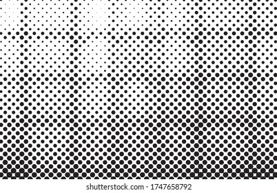 Modern Dotted Halftone Background. Grunge Backdrop. Distressed Texture. Black and White Pattern. Vector illustration