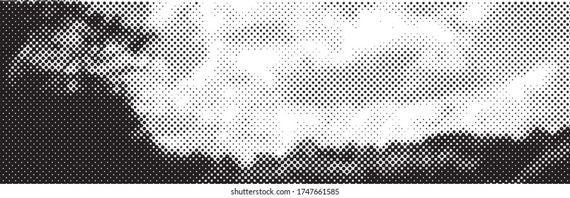 Fondo Moderno De Medio Tono. Fondo Grunge. Textura angustiada. Patrón blanco y negro. Ilustración del vector