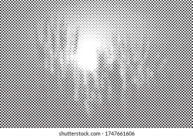 Modern Dotted Halftone Background. Grunge Backdrop. Distressed Texture. Black and White Pattern. Vector illustration