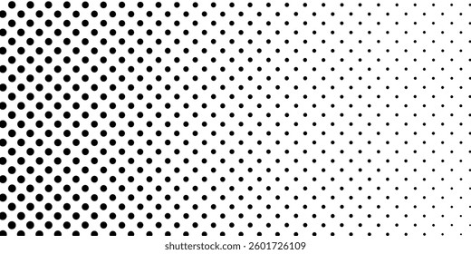 Modern dotted halftone gradient texture. Vanishing polka dot background. Repeating dots gradation pattern background abstract simple art