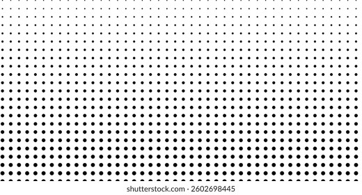 Modern dotted halftone gradient texture. Vanishing polka dot background. Repeating dots gradation pattern abstract simple art