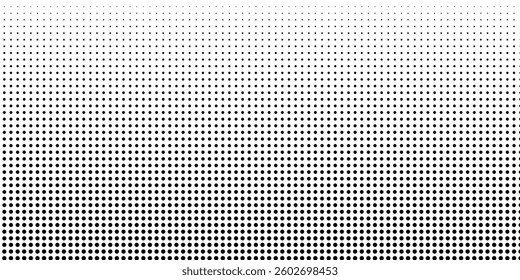 Modern dotted halftone gradient texture. Vanishing polka dot background. Repeating dots gradation pattern abstract