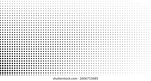 Modern dotted halftone gradient texture. Vanishing polka dot background. Repeating dots gradation pattern abstract
