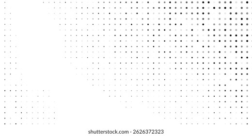 Modern dotted halftone gradient texture. Vanishing polka dot background. Repeating dots gradation modern abstract simple