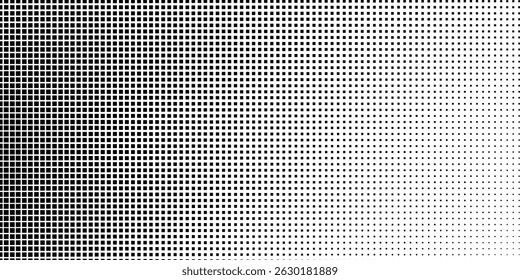 Modern dotted halftone gradient texture. Vanishing polka dot background. Repeating dots gradation illustration