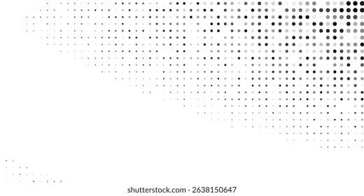 Modern dotted halftone gradient texture. Vanishing polka dot background art modern design abstract