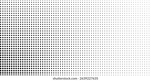 Modern Dotted halftone gradient texture. Vanishing polka dot background. Repeating dots gradation pattern background simple art design abstract