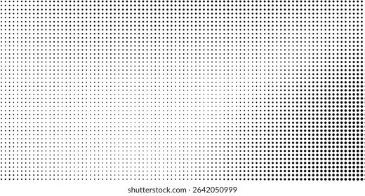 Modern Dotted halftone gradient texture. Vanishing polka dot background. Repeating dots gradation abstract simple art modern