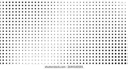 Modern dotted halftone gradient texture. Vanishing polka dot abstract simple art design