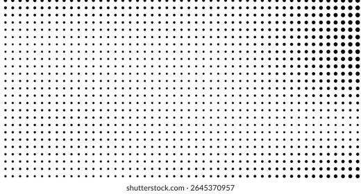 Moderna textura de gradiente de meio-tom pontilhado. Plano de fundo de ponto de polca de fuga. Pontos de repetição abstratos simples