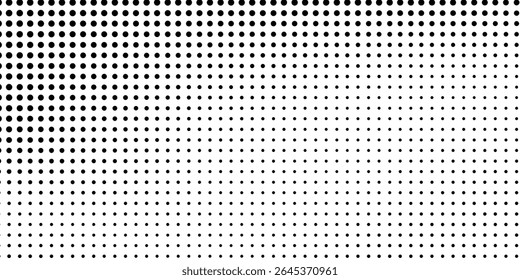 Moderna textura de gradiente de meio-tom pontilhado. Plano de fundo de ponto de polca de fuga. Repetindo pontos abstratos simples arte