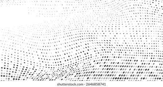 Modern dotted halftone gradient texture. Vanishing polka dot background art abstract