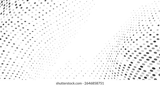 Modern dotted halftone gradient texture. Vanishing polka dot background art abstract simple design