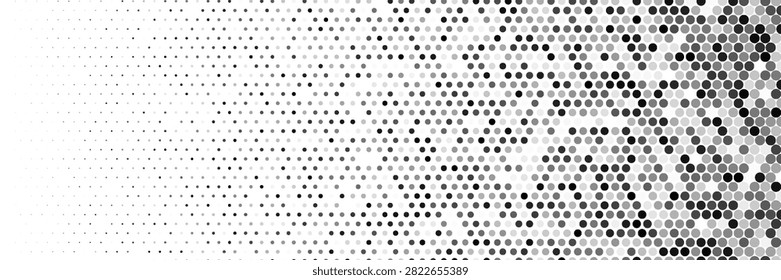 Modern dotted halftone gradient texture. Vanishing polka dot background. Repeating dots gradation pattern abstract