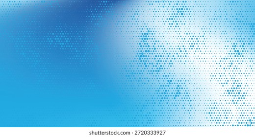 Moderna textura de meio-tom pontilhado desaparecendo do branco ao azul escuro e profundo em gradiente vertical.