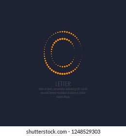Modern dotted letter O of the Latin alphabet. Vector illustration.