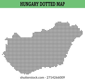 Moderna composición de mapas punteados de Hungría diseñada para presentaciones de contenido educativo y medios