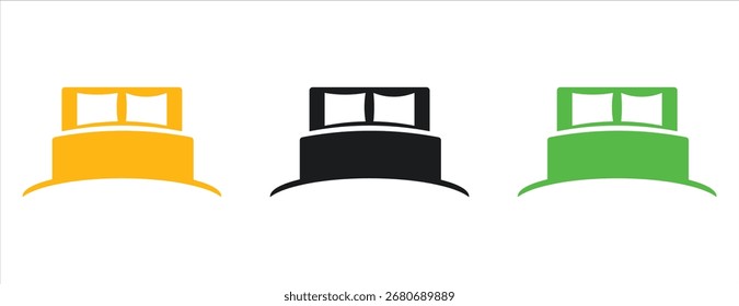 Moderna Ilustración vectorial con cama doble