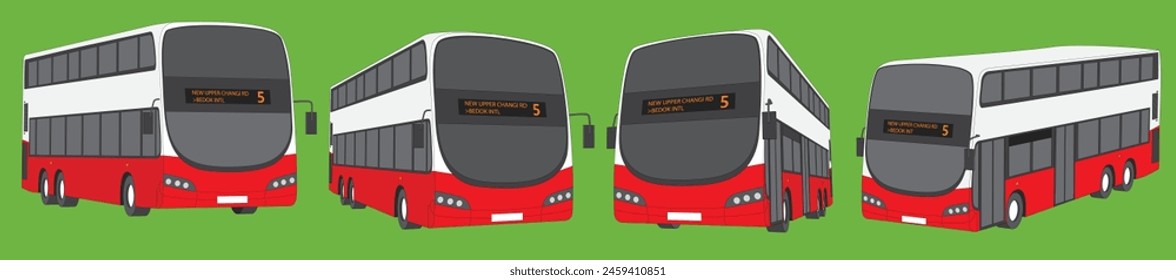 Modern double decker bus: Efficient, spacious, and stylish transportation solution with two levels, offering increased passenger capacity and panoramic views. Public bus transport.