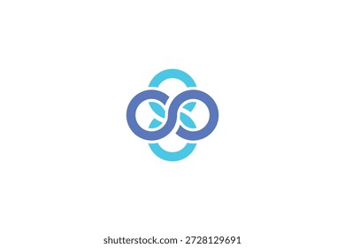 Logotipo moderno del icono del infinito doble para las marcas del negocio, del inicio y de la innovación
