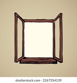 Abre la ventana. Icono de dibujo del vector