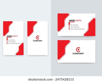 Modern Double sided Business Card Template, Portrait and Landscape Layouts