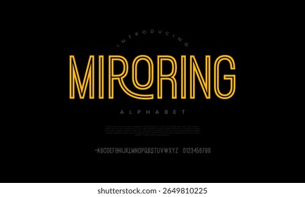 Modern double-line display font with a mirrored effect, bold and vibrant for standout headlines or tech branding