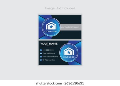 Modern double-sided business card design with bold branding, ideal for networking and professional identity.